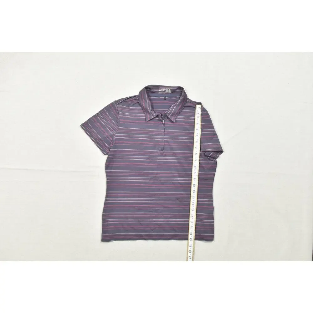 Nike Golf Nike FIT DRY Womens Medium Purple Striped Quarter Zip Polo Shirt M